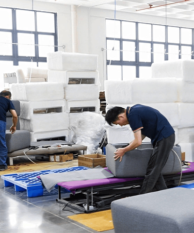 XHYD Furniture production team in Foshan factory